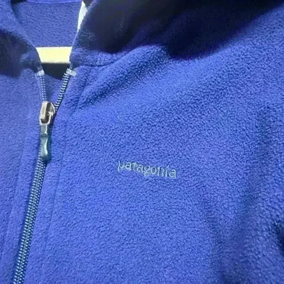 Patagonia Blue Zip-Up Girls Fleece Hoodie Size Medium - Picture 3 of 4